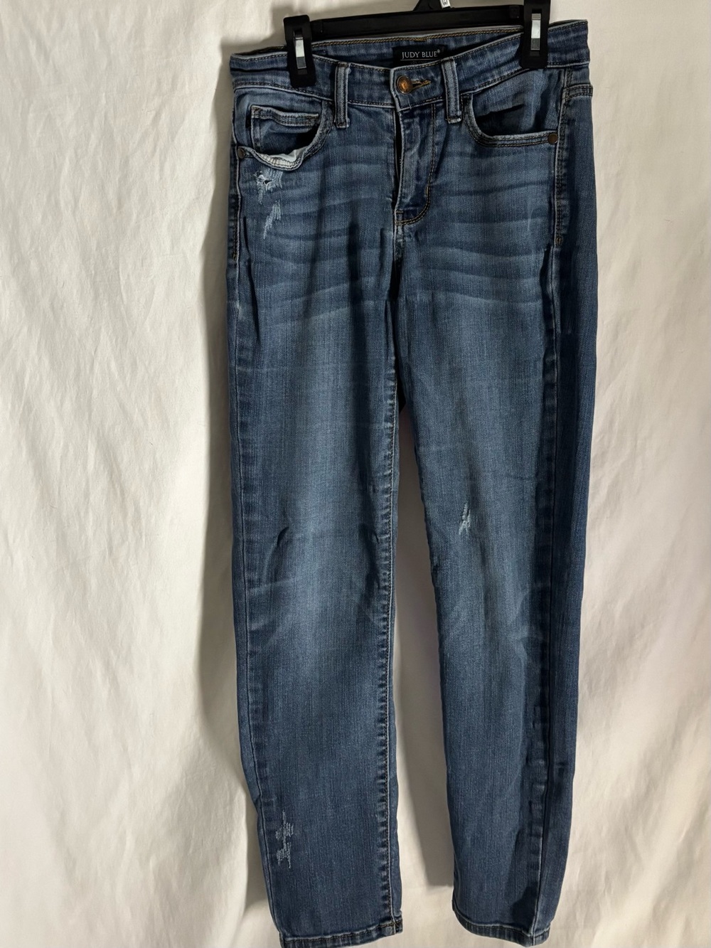Judy Blue Distressed Mid Wash Skinny Jeans